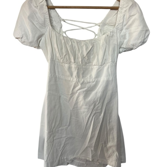 Louna Tie-Back Mini Dress – White – Size Medium – Flirty & Chic! - Picture 3 of 9
